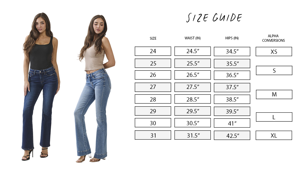 Size Guide – Denim Day Wholesale Women’s Denim Fit Chart